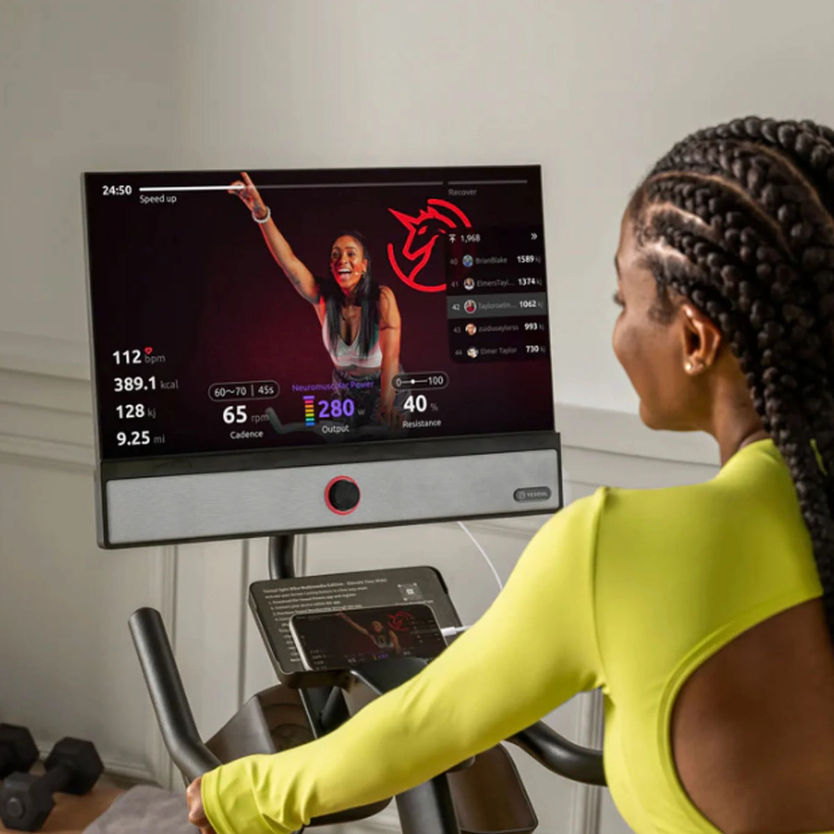 YESOUL G1 Plus Magnetic Exercise Bike with 21.5" Rotating HD Screen, 100 Resistance Levels, Silent Drive, Vented Seat, Home Indoor Cycling