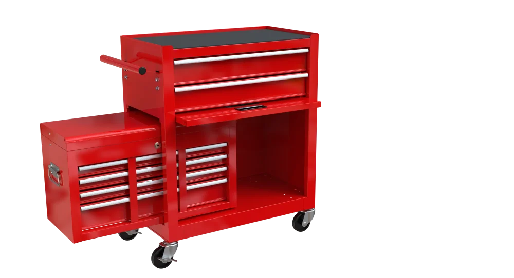 8-Drawer Rolling Tool Chest with Wheels, Removable Tool Box with Locking System, Tool Box Organizer with Hooks, Large Capacity Garage Storage Cabinet for Warehouse, Garage, Repair Shop, Orange