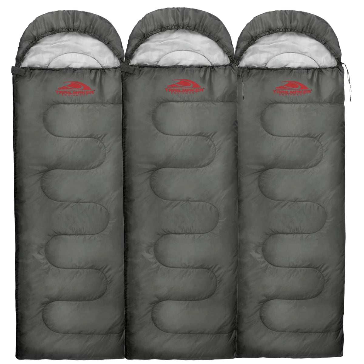 10 Pack Bulk Wholesale of Cold Weather Hooded Sleeping Bags for Adults, Kids, Homeless, Camping, Indoors, Outdoors - 10 Count Hooded Sleeping Bags in Black 71"L x 30"W
