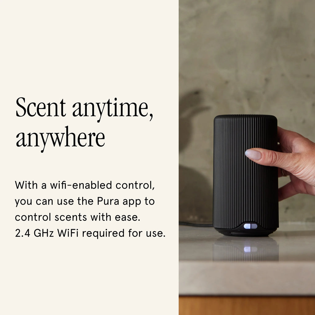 Pura Plus - Smart Fragrance Diffuser for Large Spaces - Automatic Fragrance Vial Detection - Wi-Fi Smart Diffuser for Luxury Home Scenting - Black
