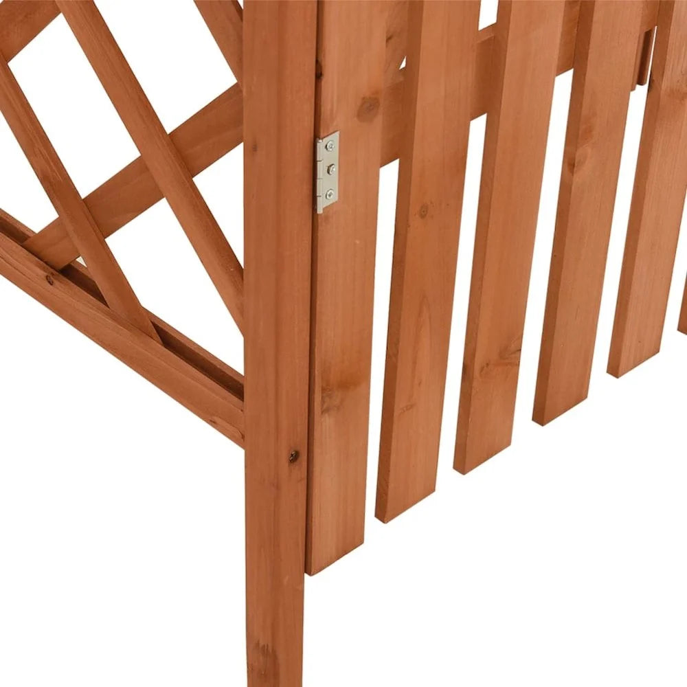 vidaXL Pergola Outdoor Pergola Garden Arch with Gate for Deck Solid Wood Fir