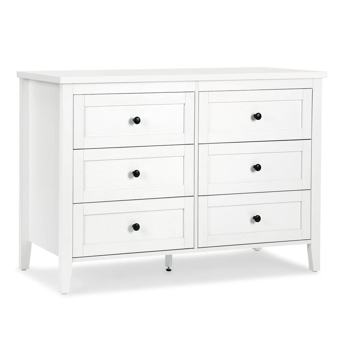 RichYa 6 Drawer Dresser for Bedroom,Chest of Drawers with Metal Knobs,Dresser for Closet,White
