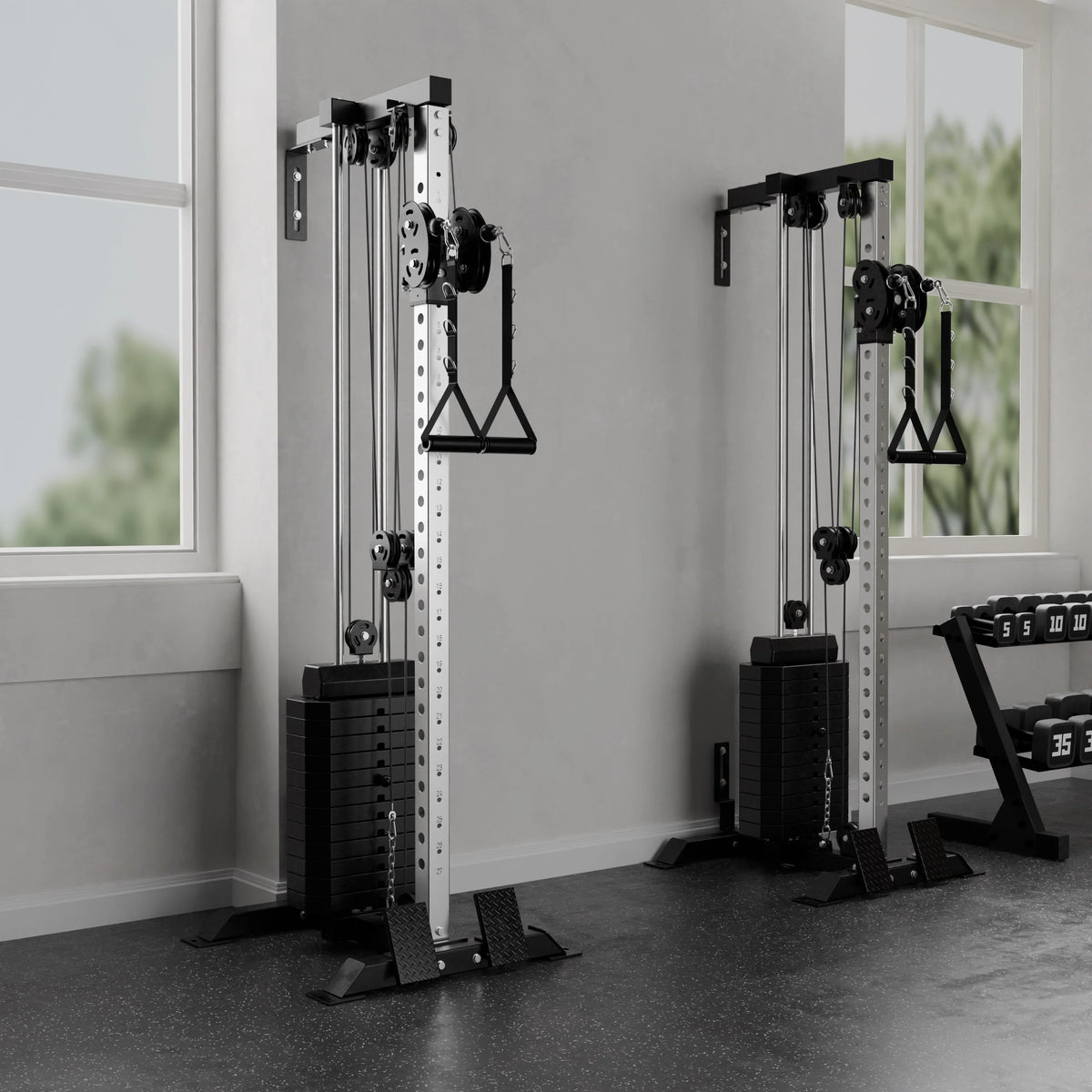 Mikolo Cable Crossover Machine Home Gym, Wall Mount Cable Station with 200LBS Weight Stack,Lat Pull Down Machine with 27 Positions Dual Pulley System