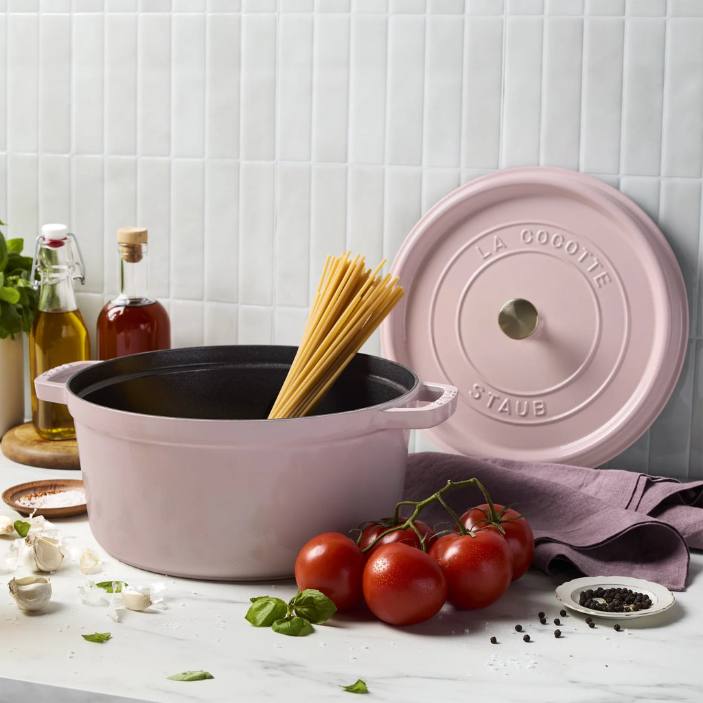 Staub Cast Iron 7-qt Round Cocotte - Grenadine