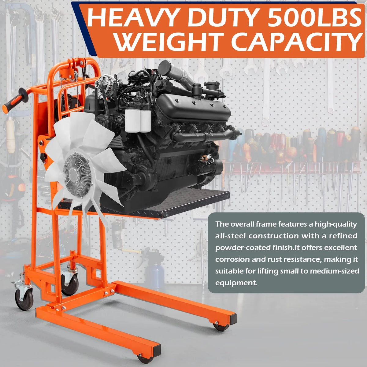 AECOJOY Hydraulic Material Lift Pallet Truck 500 Lbs,Lift Table Cart,32" Max Lift Height Pallet Truck Jack with Lockable Swivel Casters Ideal for Warehouse, Workshop and Garage Use