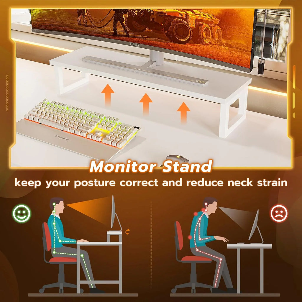 SEDETA White L Shaped Gaming Desk with LED Lights and Drawers, Gaming Desk with Hutch & Pegboard, Computer Desk with Monitor Stand, Storage Shelves, Home Office Desk Corner Desk, Gaming Table