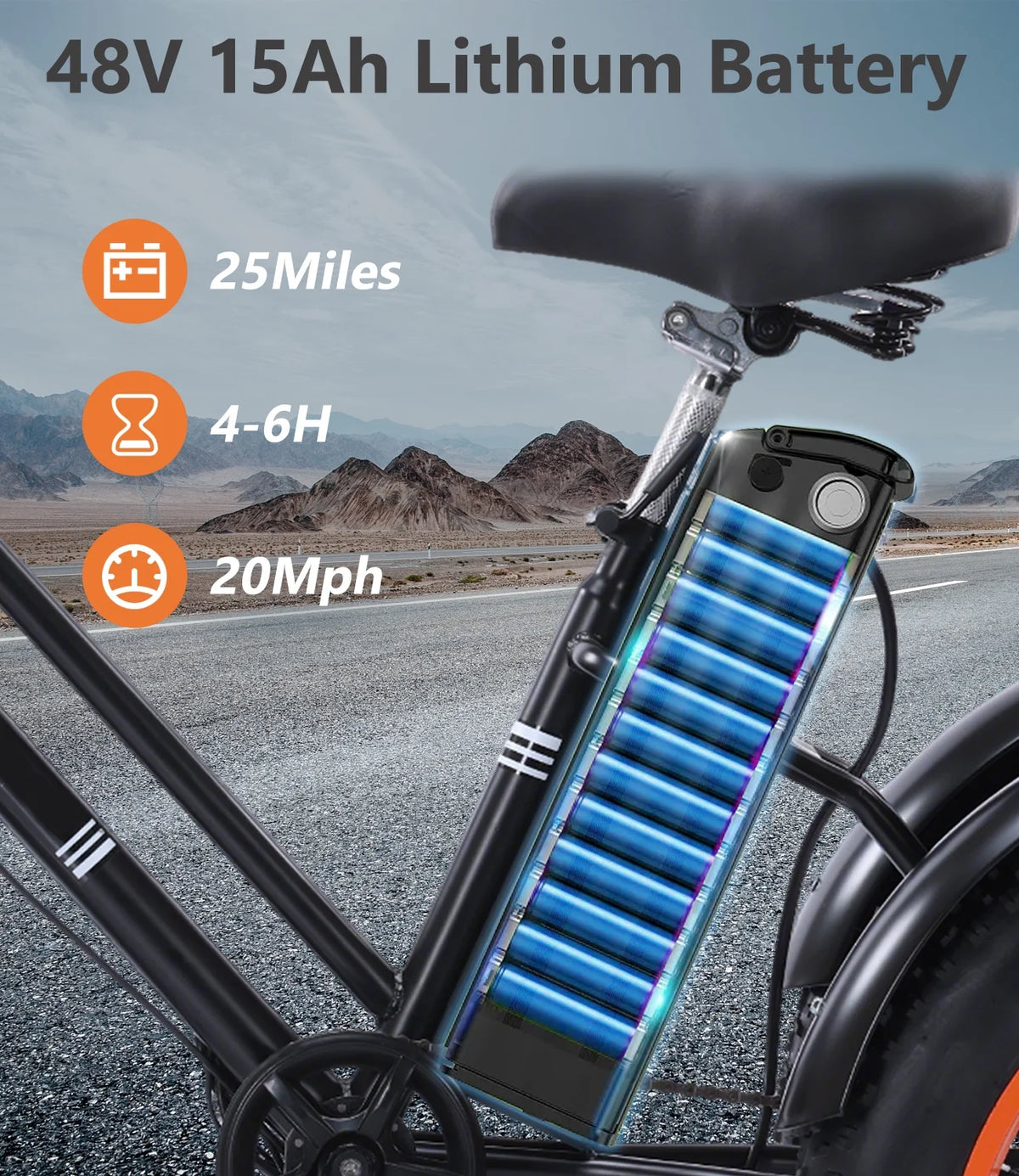 YEBEI Electric Tricycle for Adults Folding E-Trike Motorized Tricycle Electric 3 Wheels Trike Powerful 500W Motor Electric Tricycle 48V15AH Lithium Battery Max 20MPH 20*4.0 Fat Tire Orange
