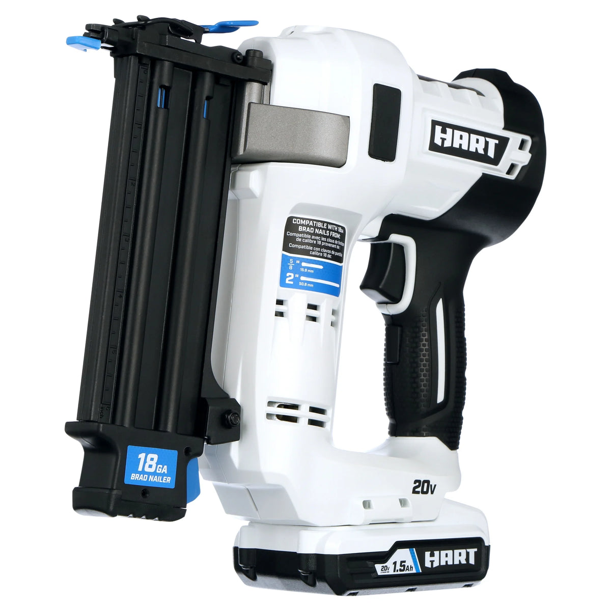 HART 20-Volt Nailing Kit w/HART 20V 18G Brad Nailer Kit, HART 20V 6-1/2" Circular Saw, & HART Impact Work Gloves