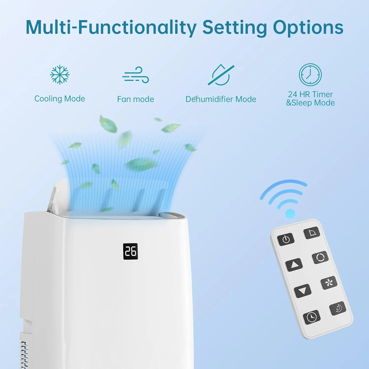 Litake 12000 BTU Portable Air Conditioner 4-in-1 Portable AC Unit Cool up to 550 sq.ft, Portable Air Conditioners, White
