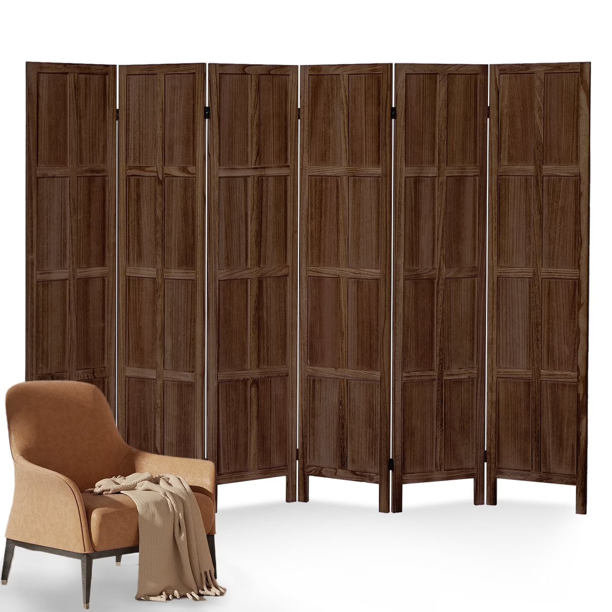 Aletheiawu 4 Panel Room Divider Wall and Folding Privacy Screens No Installation Required White