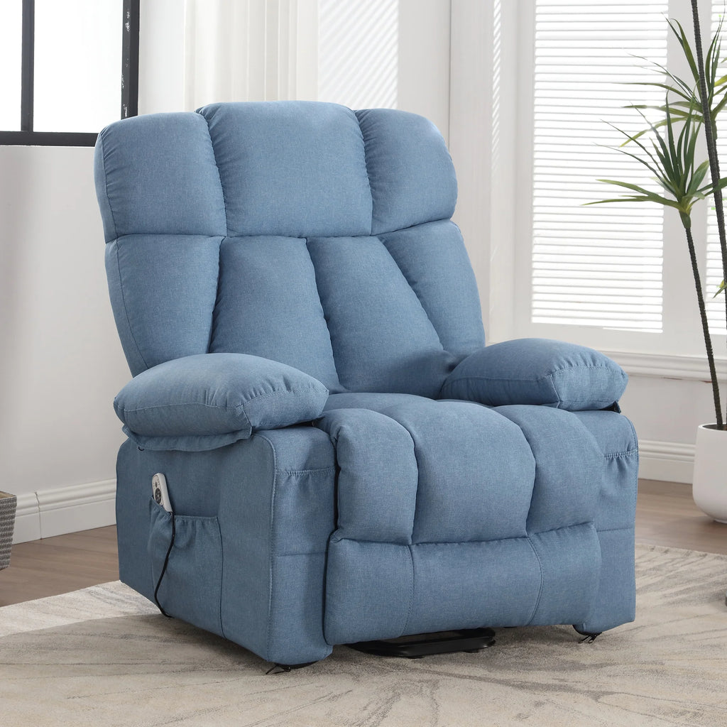 JONPONY Power Lift Recliner Chair Recliners for Elderly with Heat and Massage Recliner Chair for Living Room with Infinite Position and Side Pocket,USB Charge Port,Brown