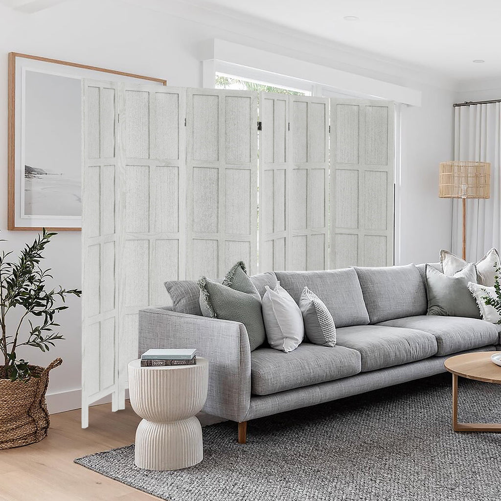 Aletheiawu 4 Panel Room Divider Wall and Folding Privacy Screens No Installation Required White
