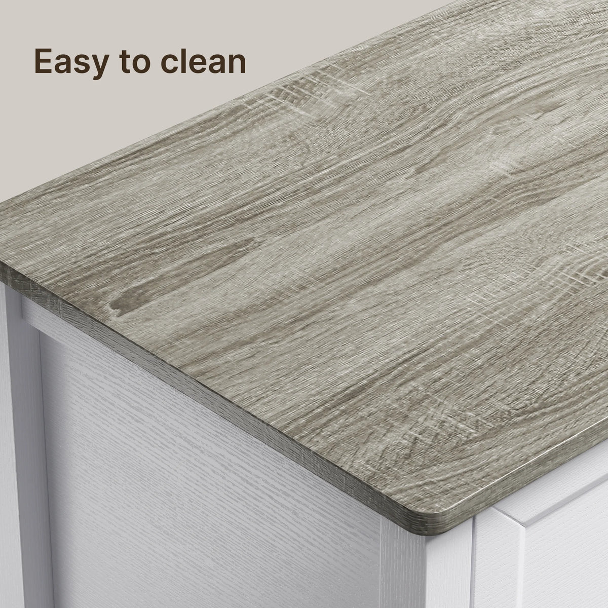 White Dresser, Lofka 6 Drawer Dresser for Bedroom, Chests of Drawers for Living Room, White Brown
