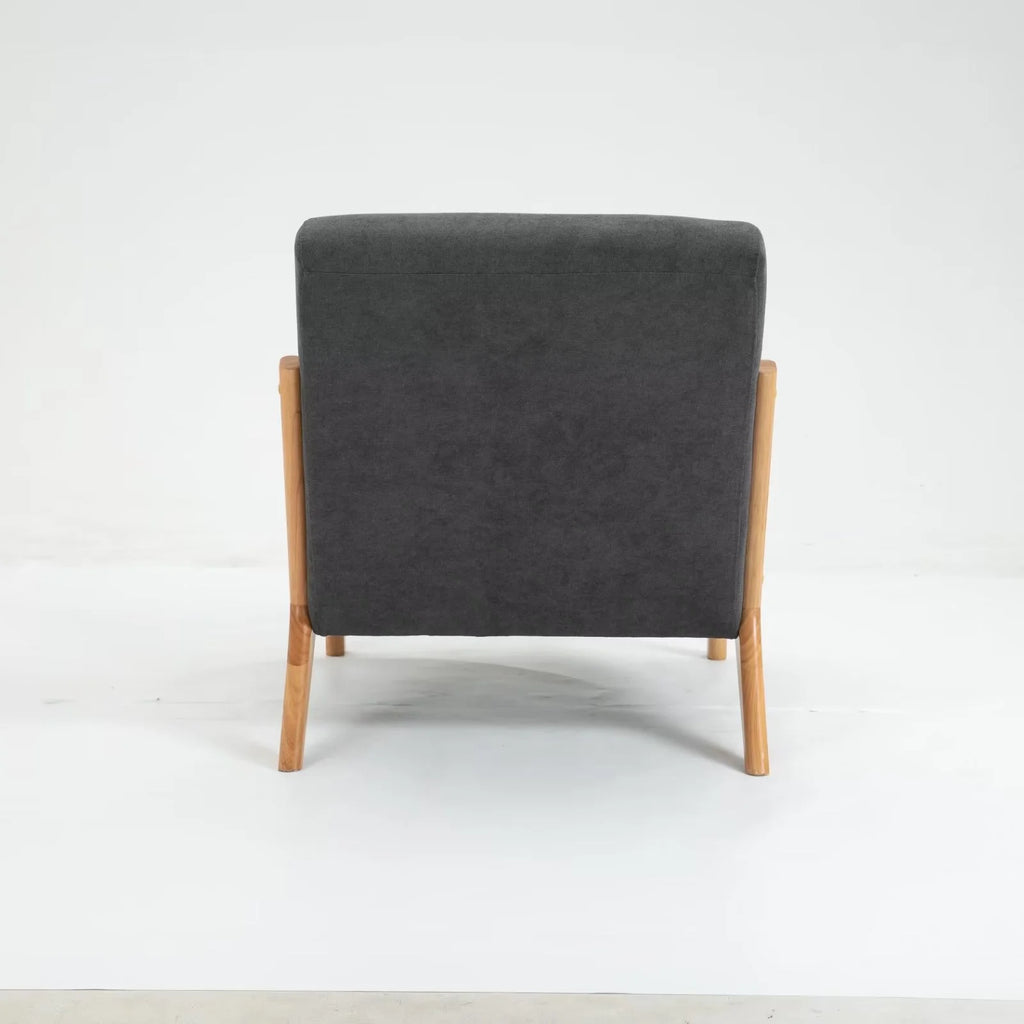 Modern Accent Chair, Upholstered Armchair with Wood Frame, Bronzing Cloth Single Sofa Chair with Lumbar Pillow for Living Room Bedroom Apartment, Orange