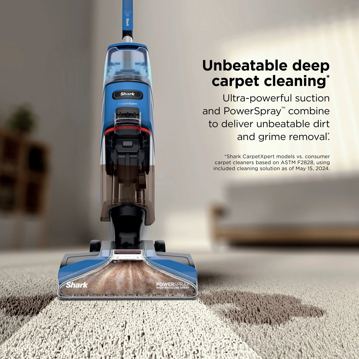 Shark? CarpetXpert? Upright Carpet & Area Rug Cleaner, Perfect for Pets, Lightweight & Powerful, Dirt, Grime, & Odor Removal, Carpet Shampooer, Cleaning Solution, Blue, EX121BRN