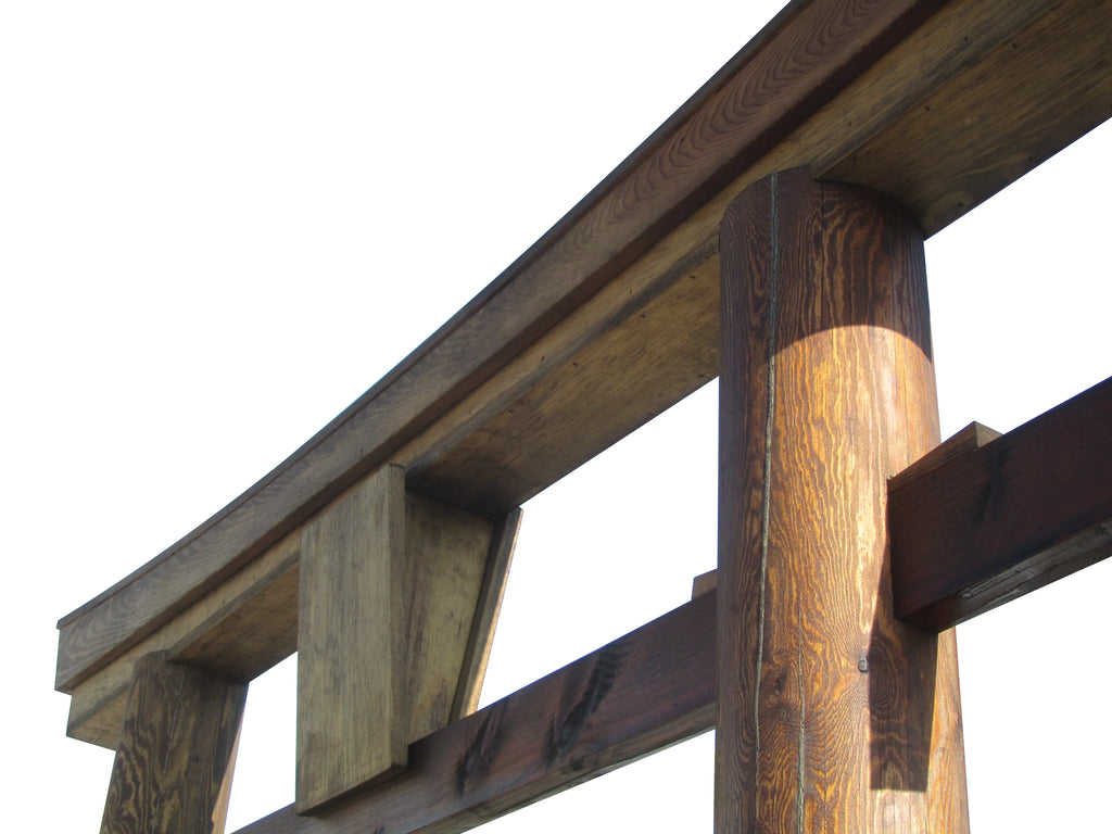 SamsGazebos Japanese Torii Gate Wooden Arbor, 106 Inch, Brown