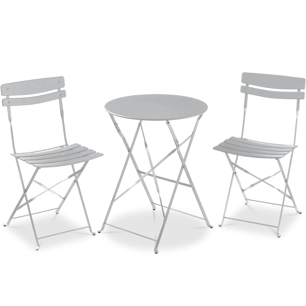 Best Choice Products 3-Piece Small Bistro Set, Folding Patio Furniture Set of 2 Chairs and Table - Black