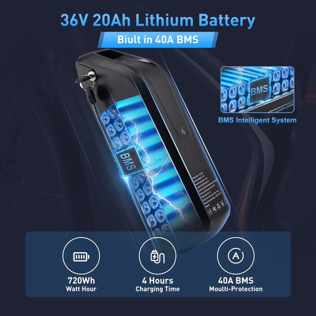 4Pin 36V 20AH Battery Electric Scooter Battery 750W 36V Ebike Battery for Adult Electric Bike Motor