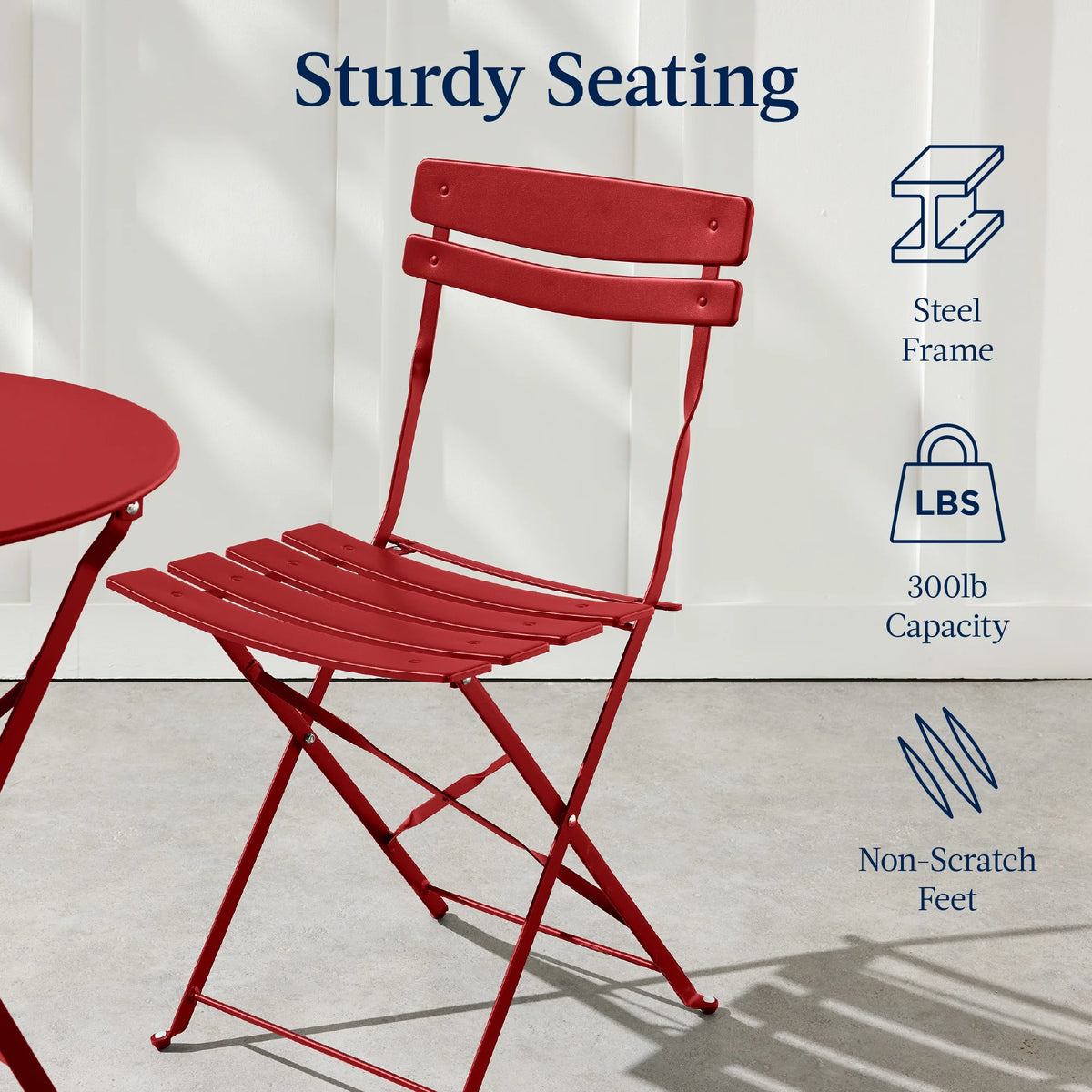 Best Choice Products 3-Piece Small Bistro Set, Folding Patio Furniture Set of 2 Chairs and Table - Black