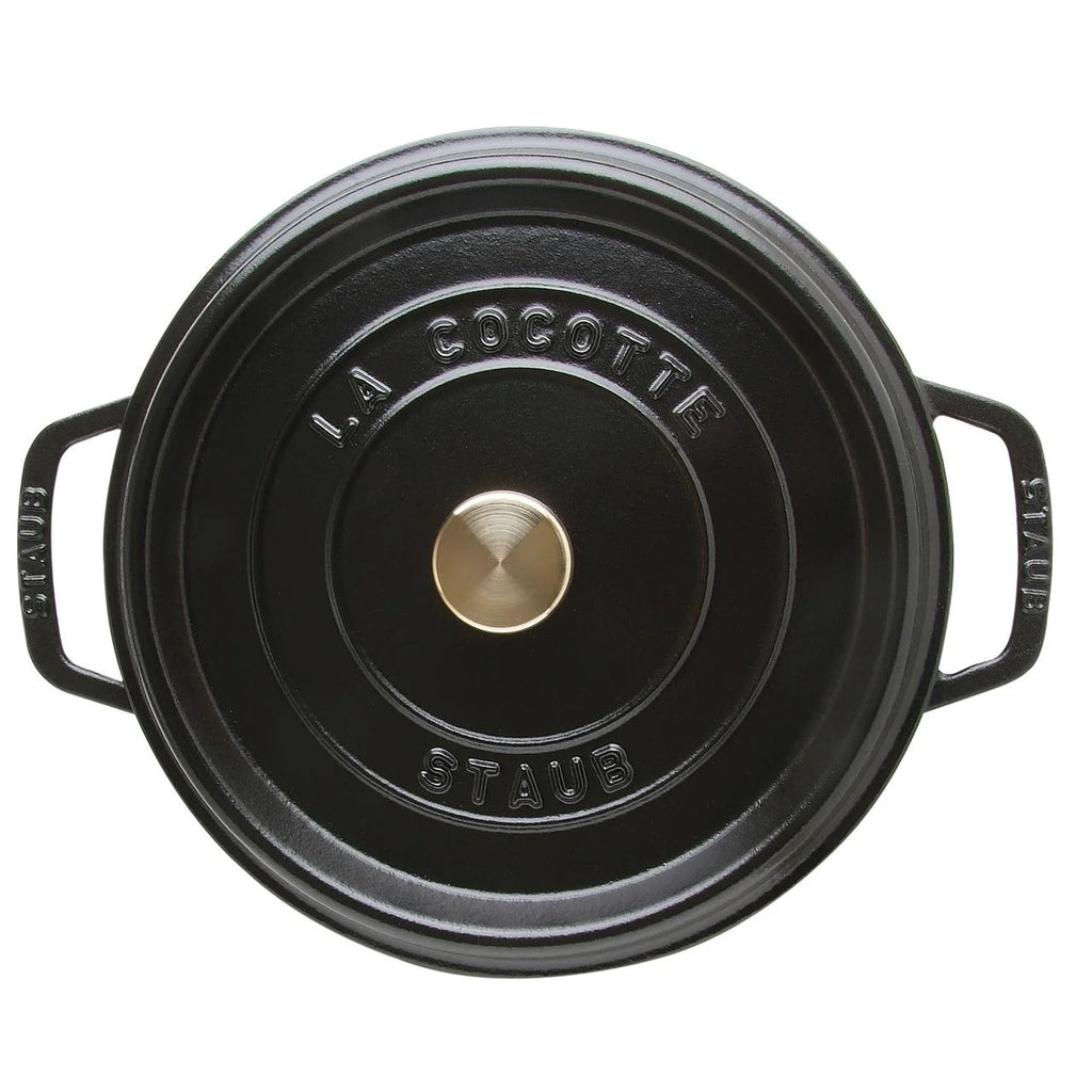 Staub Cast Iron 4-qt Round Cocotte - Matte Black