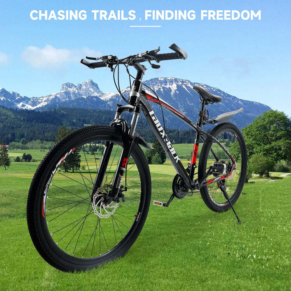 ARTUDATECH 27.5 Inch Mountain Bike, Shimano 21 Speed,  Dual Disc Brake Bike for Men Womens Adult, Full Suspension Bicycle