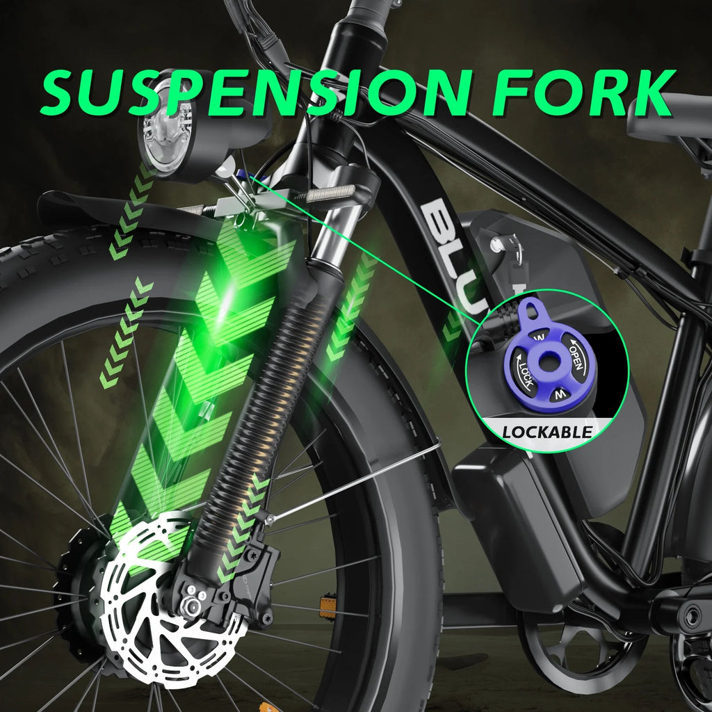 Electric Bike for Adults, 2000W 26'Fat Tire Electric Bike, 35MPH AWD Dual Motor Electric Bicycles, 48V 22.4AH Battery Fast Ebikes Dual Hydraulic Brakes UL 2849
