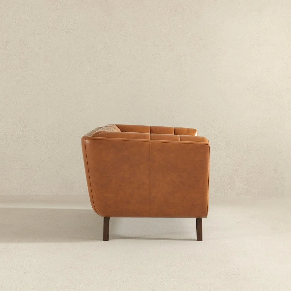 Allen Mid-Century Modern Velvet Upholstered Armchair in Blue