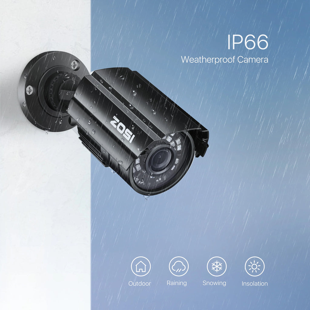 ZOSI 1080P Security Camera System H.265+ 8CH Full 1080P HD Video DVR Recorder with 4X HD 1920TVL 1080P Indoor Outdoor Weatherproof CCTV Cameras ,Motion Alert,Remote Access(No HDD)