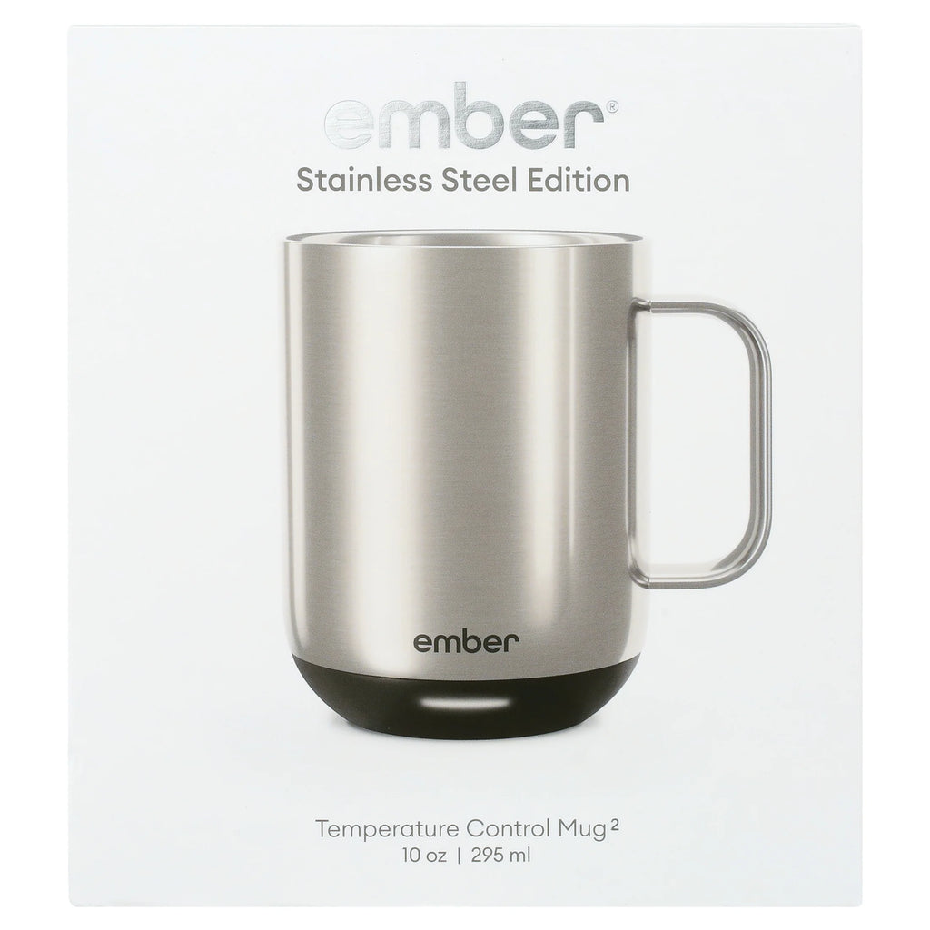 Ember Temperature Control Smart Mug 2, 10 oz, Gold, up to 1.5-hr Battery Life - App Controlled Heated Coffee/Tea Mug - Improved Design