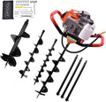 Datingday 72CC 4HP Stroke Gas Post Hole Digger Gas Powered Post Hole Digger Auger Petrol Drill Bit Earth Borer(4" & 6" & 8") Ultra Sharp Blades