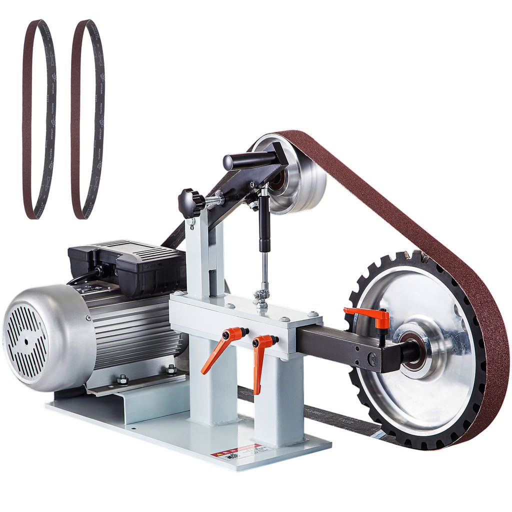 KFFKFF 2" x 82" Belt Grinder, 2HP 1500W, Versatile 3-in-1 Constant Speed Sander, 110V Bench Sander with 12" Wheel, Flat Platen Tool Rest, Ideal for Knife Crafting