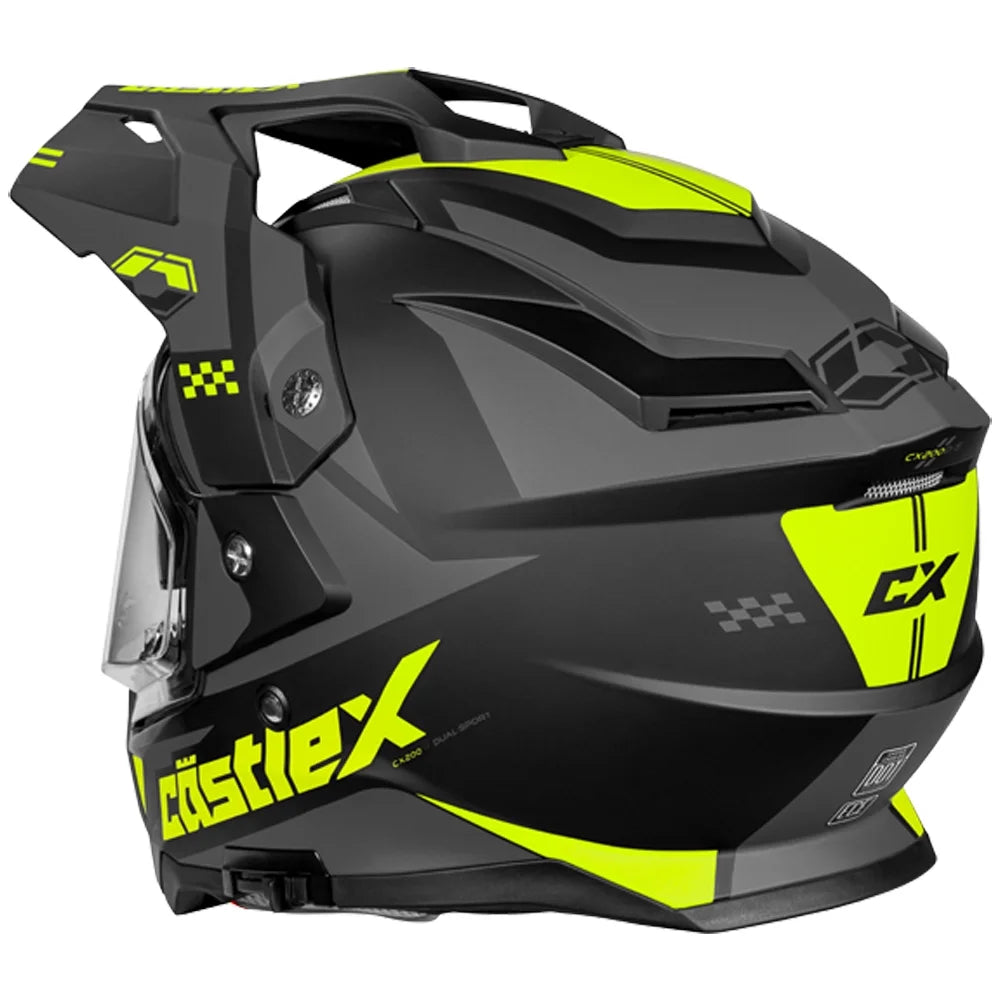 Castle X, 36-28152, Adult Dual Sport Snowmobile Helmet - Heated Shield - CX200 - WRATH - Matte Flo Orange, Small