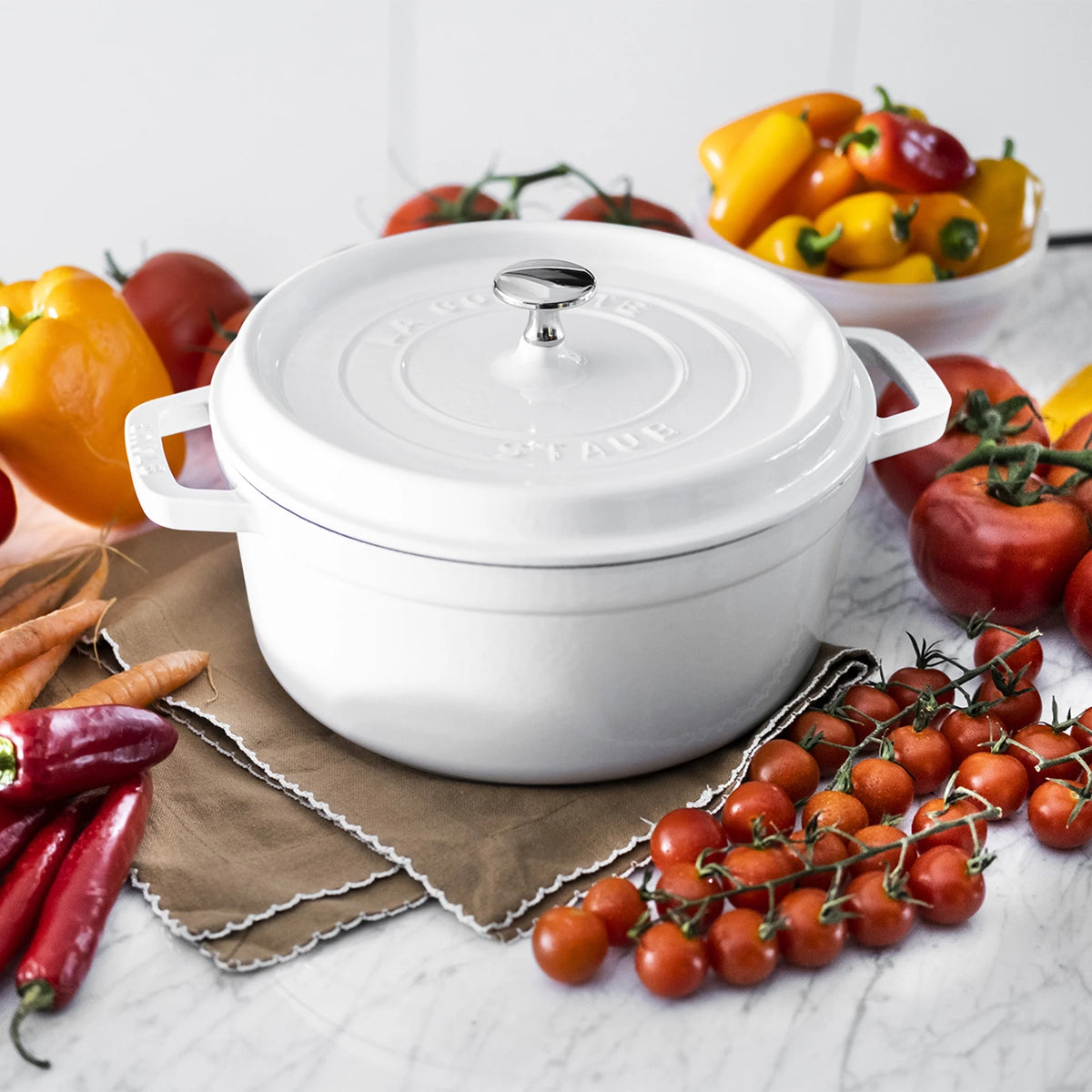 Staub Cast Iron 4-qt Round Cocotte - Matte Black