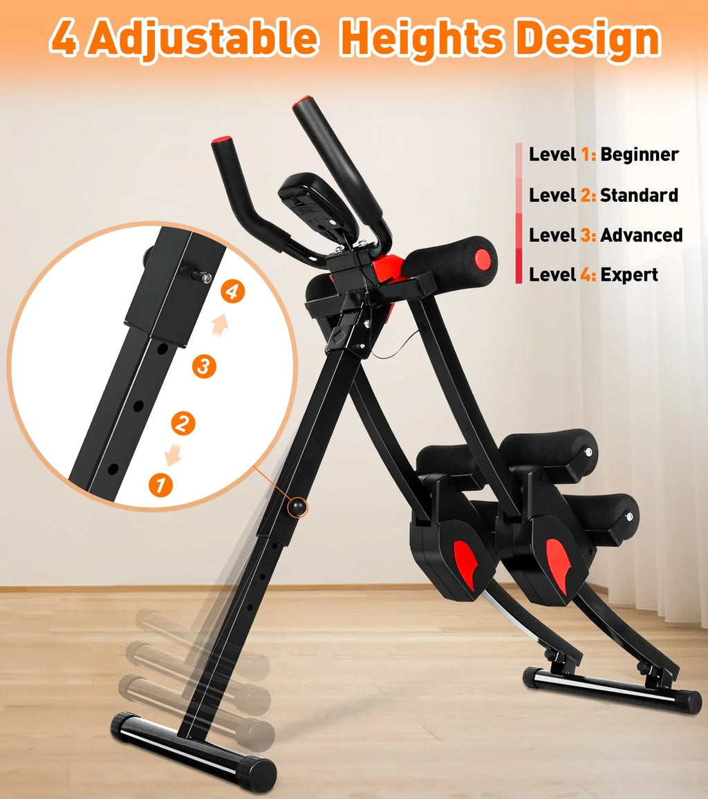 GIKPAL Fitness Ab Machine, 4 Adjustable Resistance Levels Ab Workout Equipment for Home Gym, Height Adjustable Ab Trainer,  Foldable Fitness Equipment.440lbs Weight Capacity