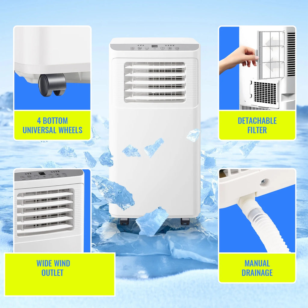 TACOOL Portable Air Conditioner 8000 BTU Portable Ac Unit up to 250 Sq, 3 IN 1 with Remote Control, All White, New