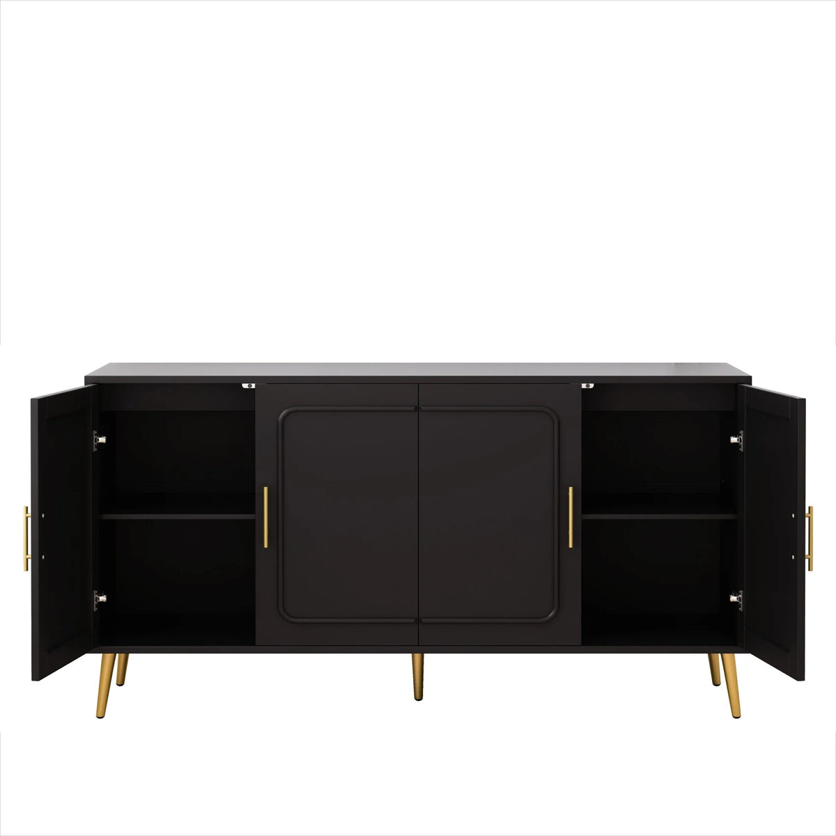 Large 4-Door Storage Cabinet with Adjustable Shelves, Modern Multi-Room Organizer for Living Room, Kitchen, Bedroom, Hallway - Blue