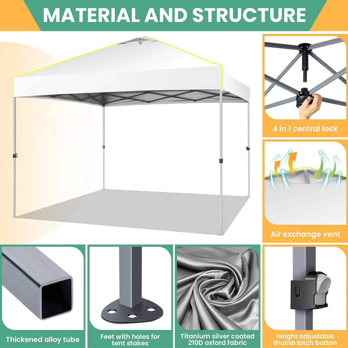 COBIZI 10x10 EZ Pop up Canopy Gazebo with Sidewalls,Pop up Canopy Tent Instant Shelter for Outdoor Party Camping Backyard Beach with Air Vent ,Carry Bag,Stakes,Ropes,Black