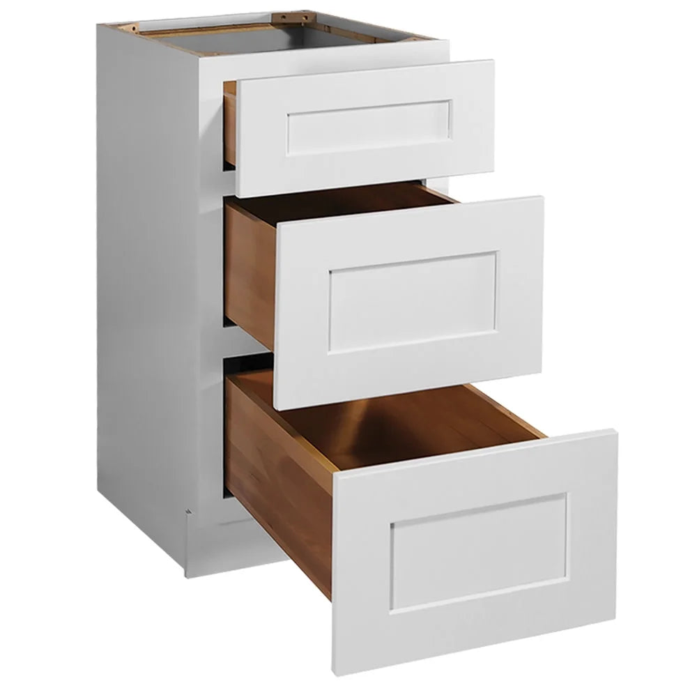 Design House 561464 Brookings Unassembled Shaker Drawer Base Kitchen Cabinet 18x34.5x24, White