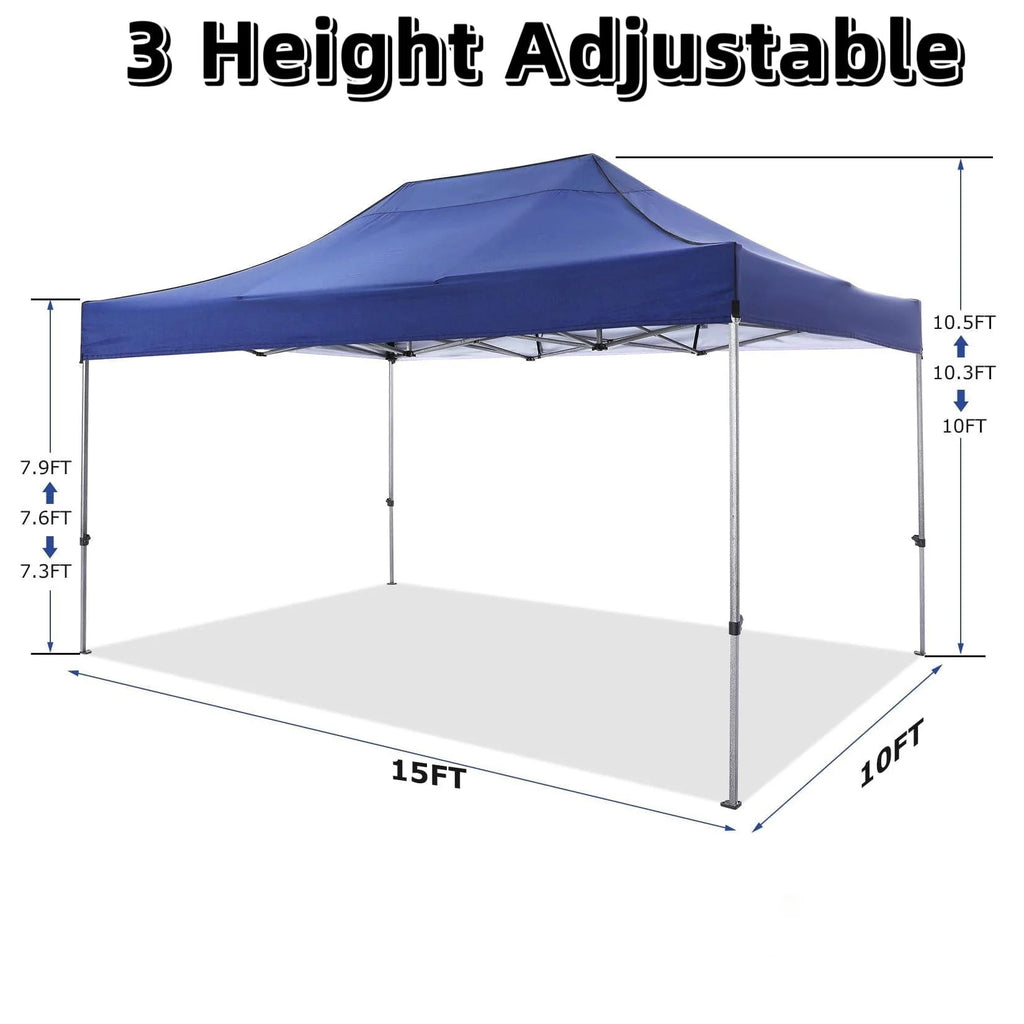 COBIZI 10x15 Heavy Duty Pop up Canopy Tent with 4 Sidewalls,Outdoor Waterproof Canopy Tent Event Shelter for Parties, Commercial-Series, Blue