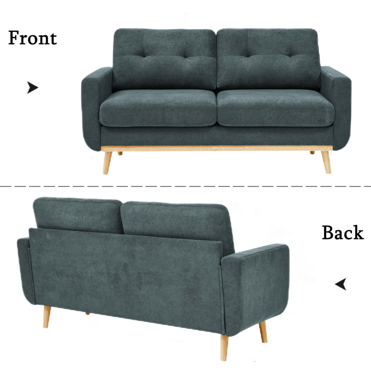 Aukfa 68" Small Sofa Couch Comfy Mid Century Modern Loveseat Sofa for Living Room Bedroom, Cream