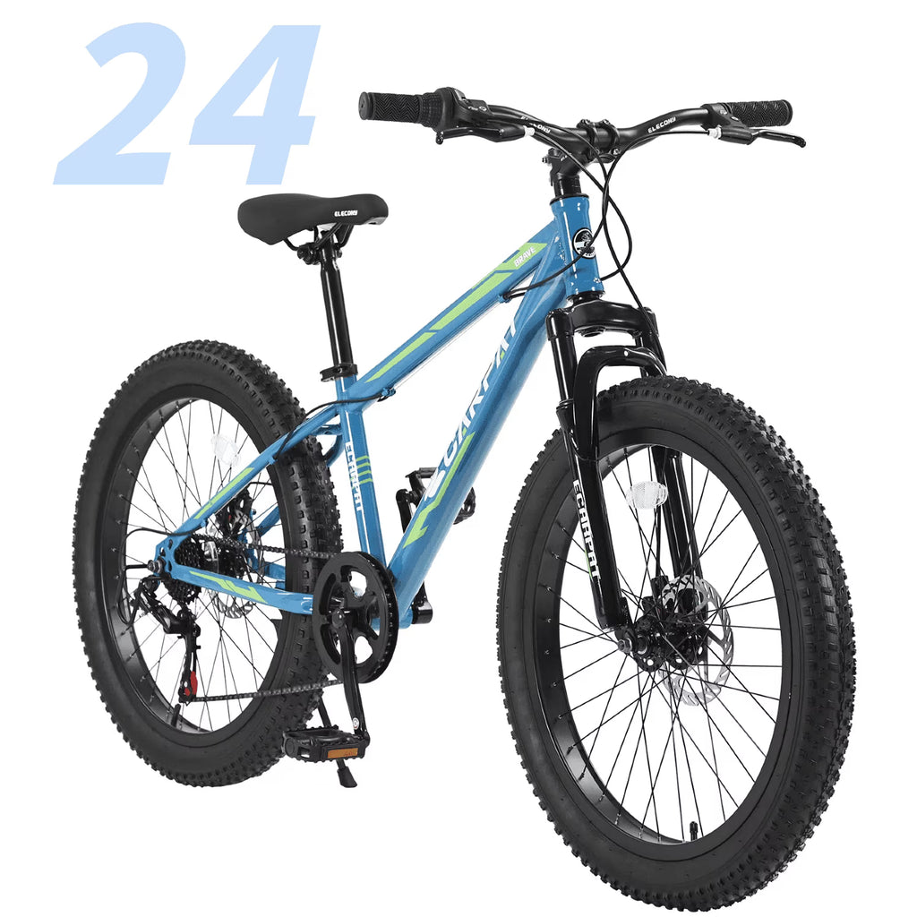 Ambifirner 26 inch City Bike Fat Tire Mountain Bike - Full Shimano 21 Speed - Dual Disc Brake - High-Carbon Steel Frame - Front Suspension for Gift