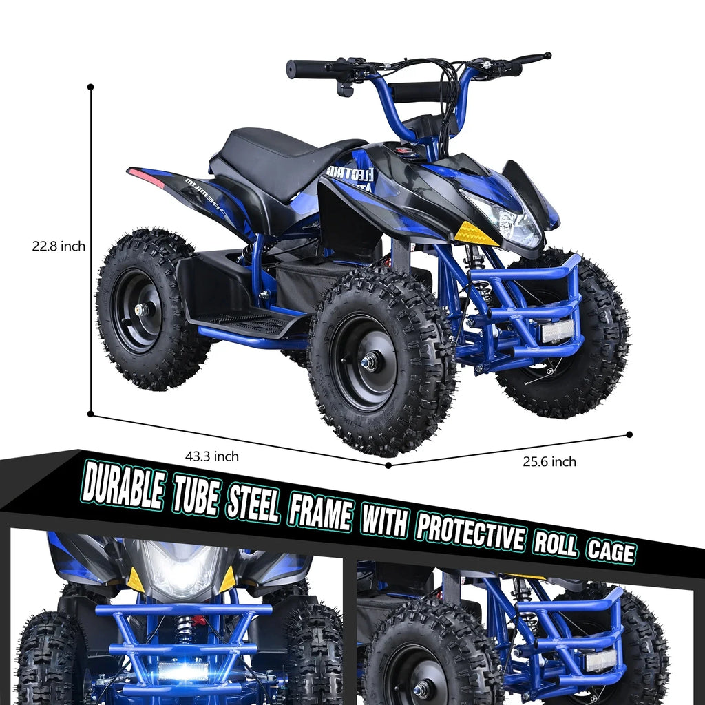 Aoemoe 500W Ride-On Racer 15mph Speed, 36V Battery, 45 60 Min Play, Blue
