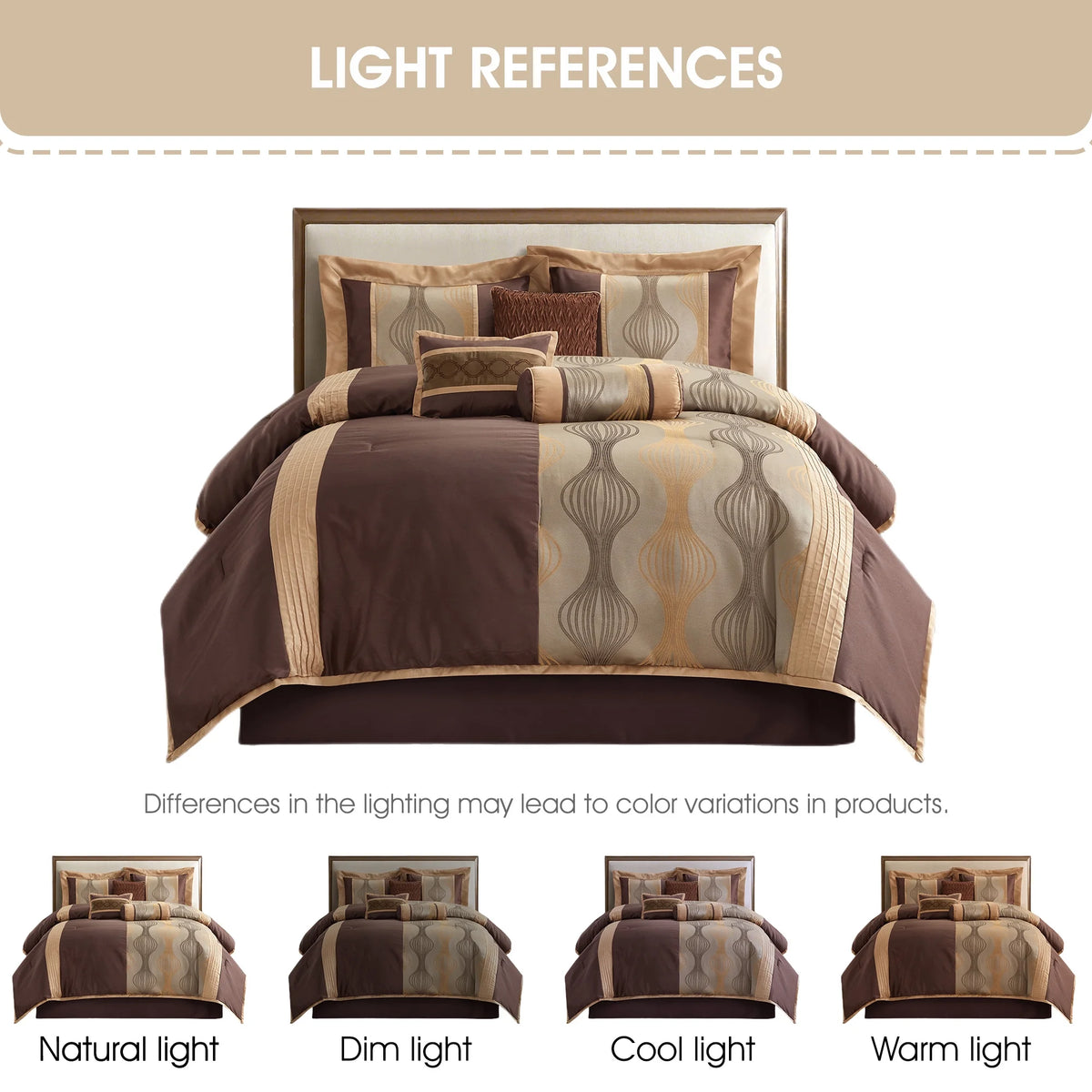 Lanco Black Silver Comforter Set , California King Size , 7 Pieces Fashion Jacquard Bedding Set
