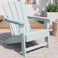 Modern HDPE Plastic Adirondack Chair - Oversize 380LB Poly Lumber Weather Resistant Firepit Chair - Outdoor Patio Chairs , Backyard, Lawn, Deck, Pool, Porch - Light Blue