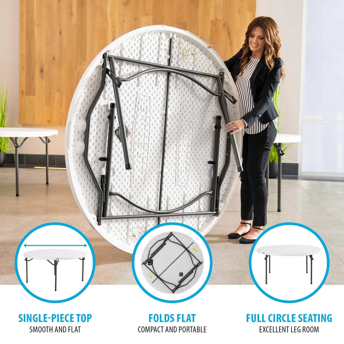 Lifetime 60-inch Round Nesting Table - 4 Pk (Commercial) - 480301