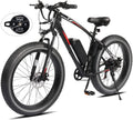 PEXMOR Electric Bike for Adult, Electric Mountain Bike 500W 48V 13AH Removable Battery, 26" Fat Tire EBike Electric Bicycle 20MPH Snow Beach E Bike w/Shimano 7 Speed Lockable Suspension Fork