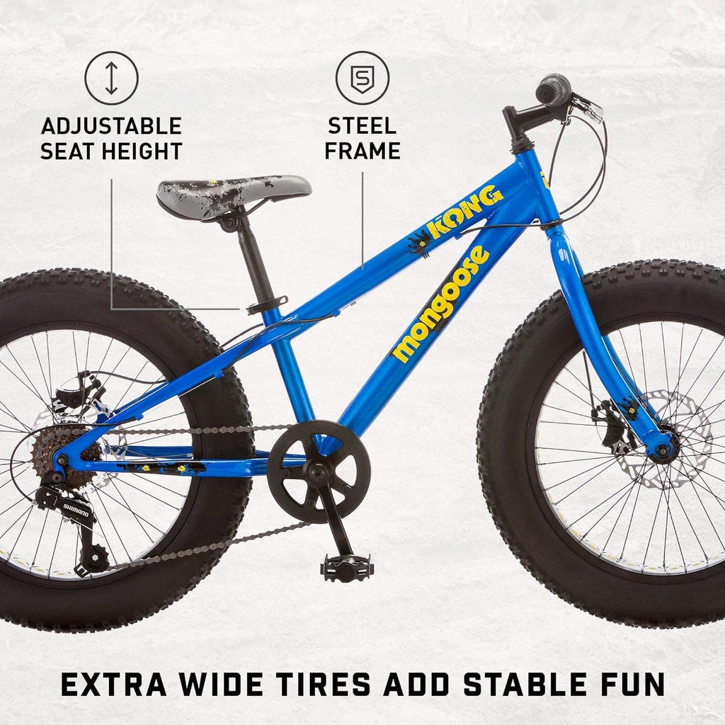 Mongoose Kong Mountain Bike. Boys. 20 inch Wheel. Blue