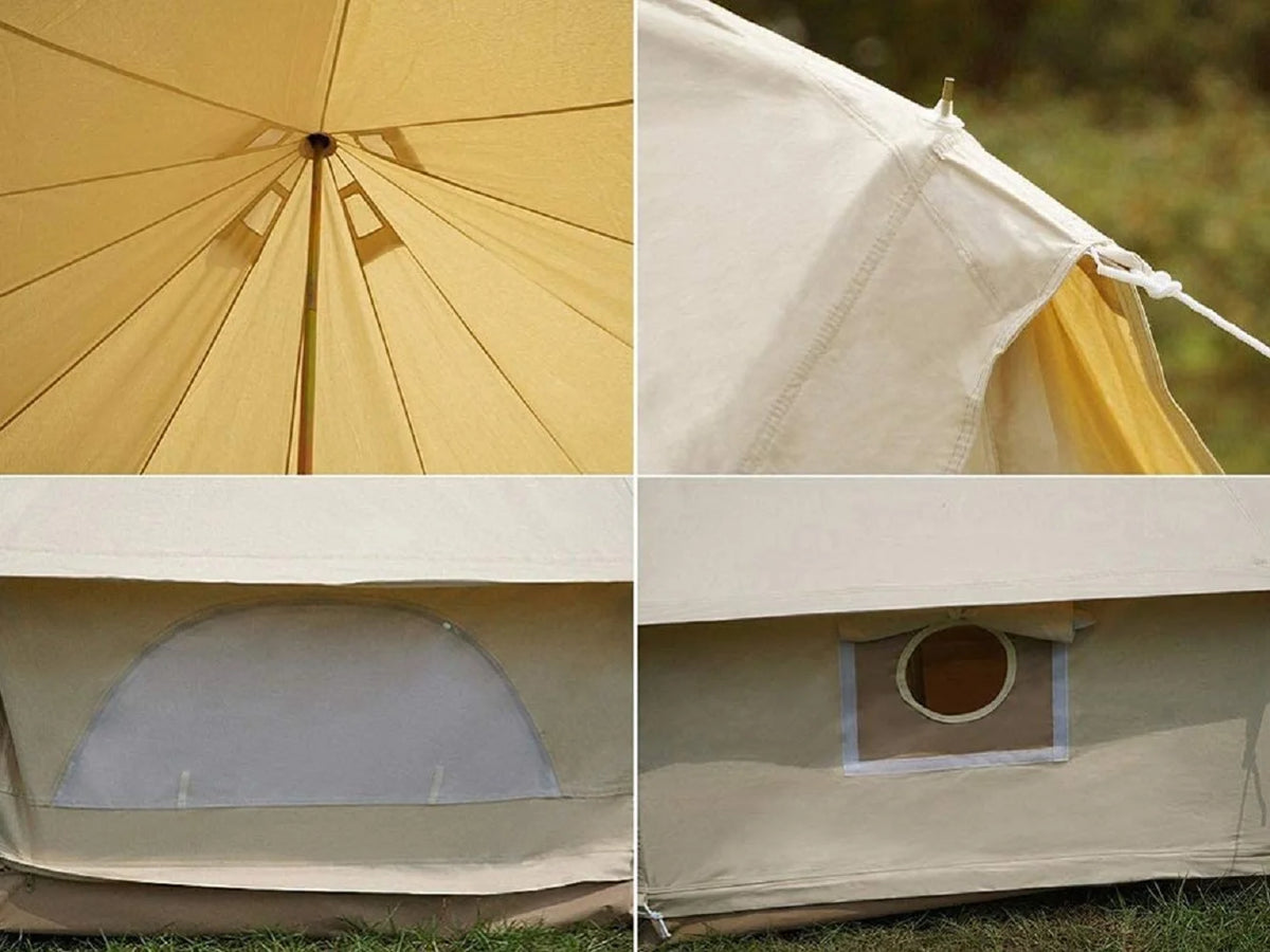Been Younger Luxury New Oxford Fabric Glamping Tent 5M/16.4ft Waterproof Bell Tent for Outdoor Camping