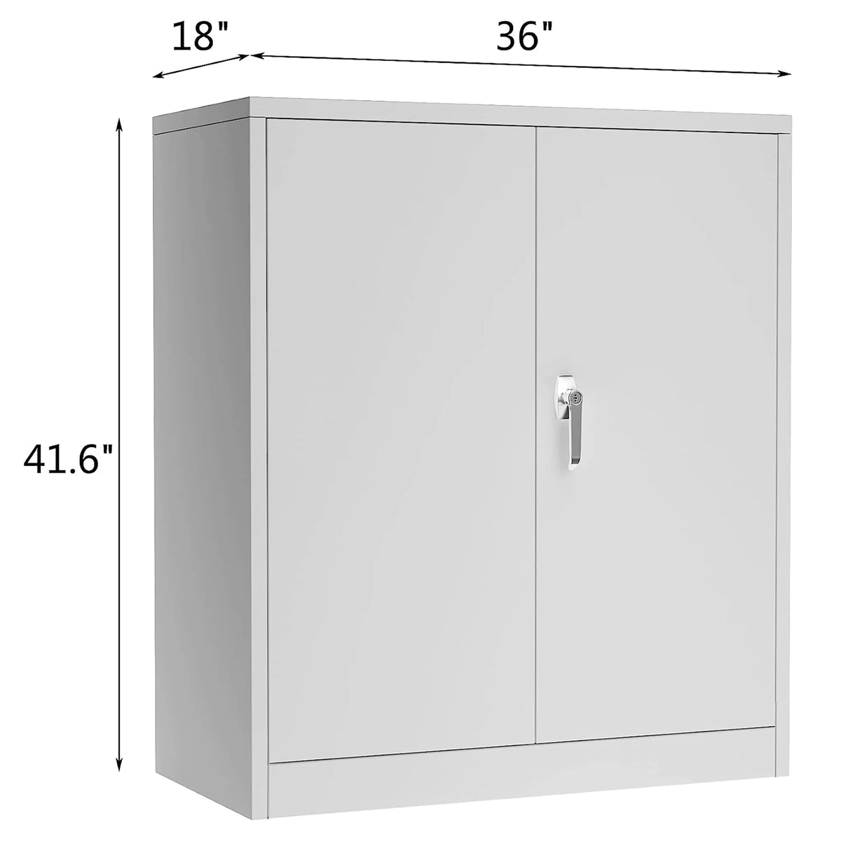 Aobabo 72 Inch Locking Storage Cabinet w/ Adjustable Shelves, Gray