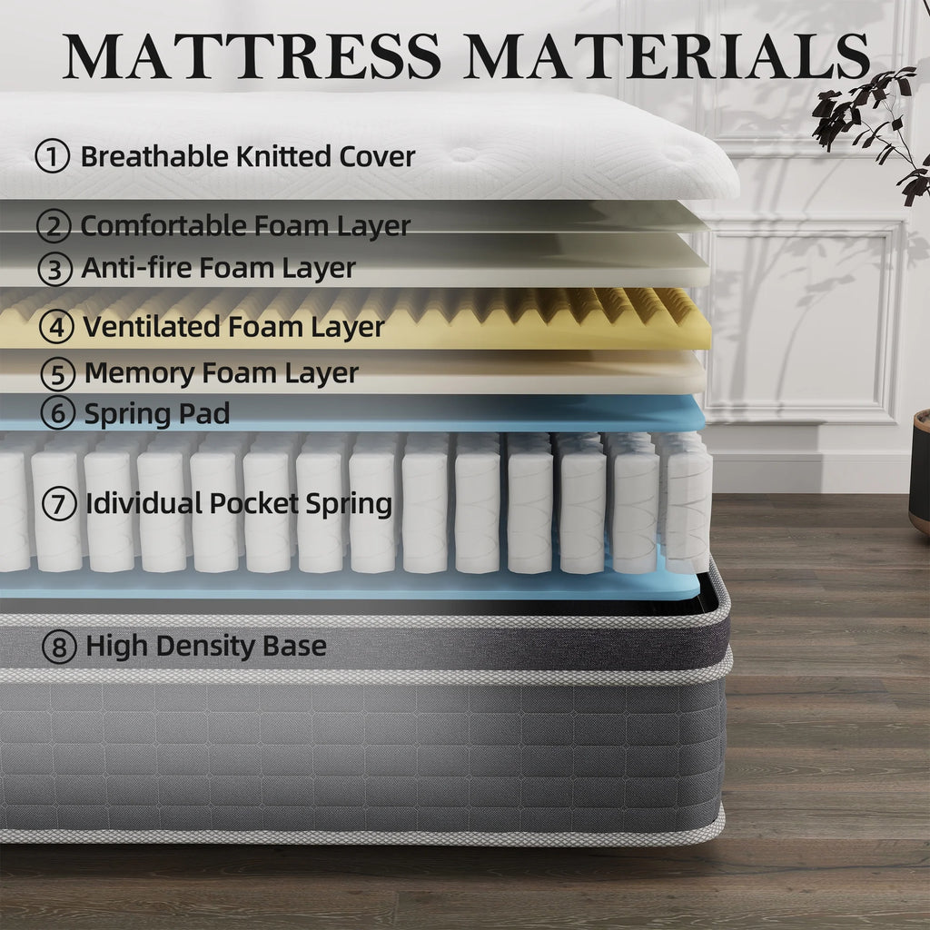 lemontalking 14 inch Hybrid Mattress in a Box Spring Gel Memory Foam,Twin Mattress